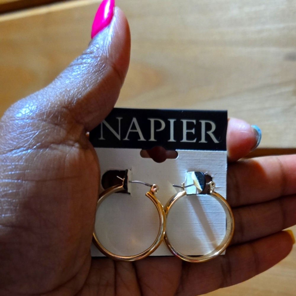 Napier Gold Tone Earrings NWT